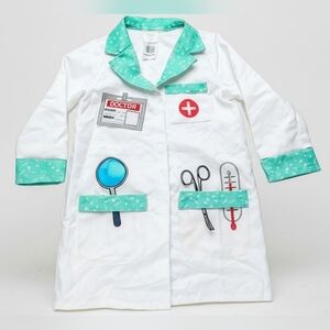 Kids Doctor Costume Lab Coat with Teal Trim
